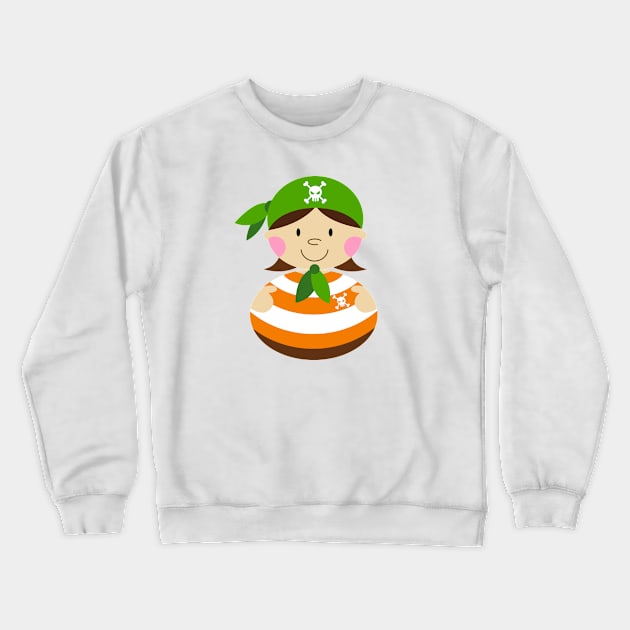 Cute Cartoon Pirate Crewneck Sweatshirt by markmurphycreative